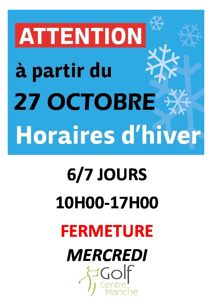 HORAIRES D&rsquo;HIVER